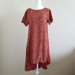 MisterZimi EUC orange cheetah print high/low dress